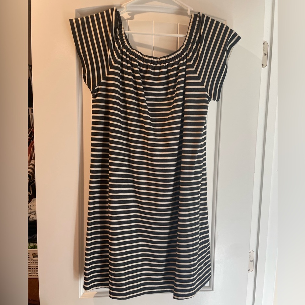 Madewell Black and White Striped Mini Dress